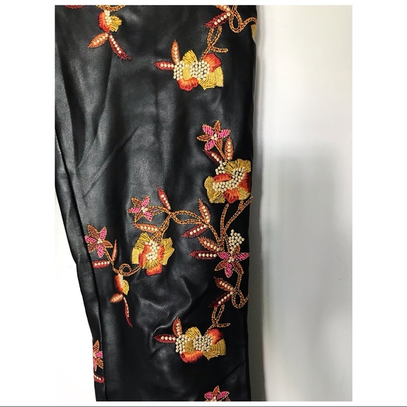 nasty gal embroidered faux leather pants - Picture 6 of 8